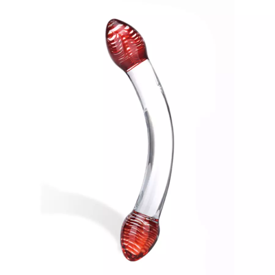 Gläs - Red Head Double Glass Dildo | Hot Stuff Sex Shop